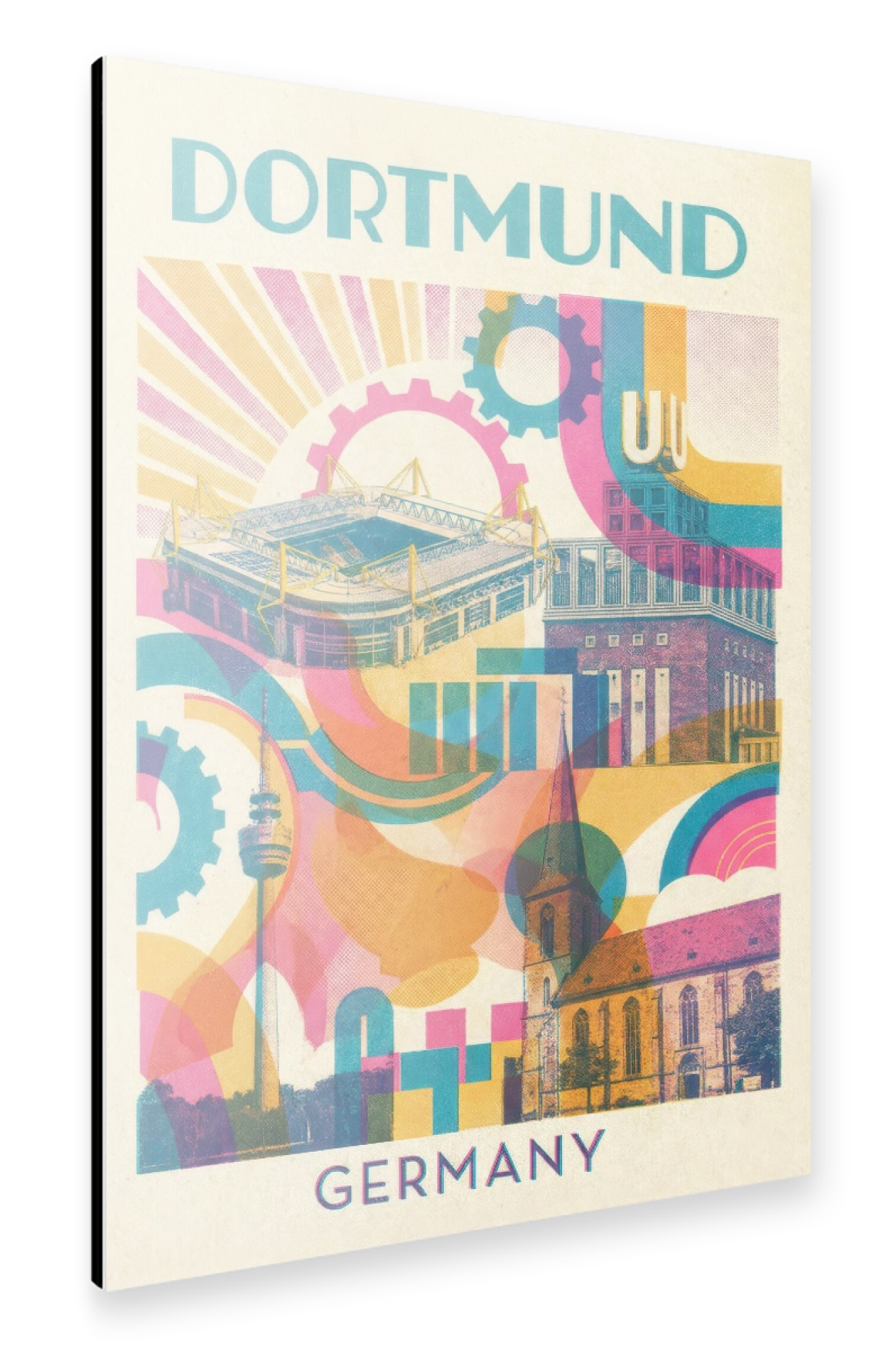 Alu-Dibond "Dortmund Vintage Art Deco" 75x50 cm artboxONE