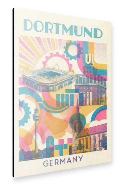 Alu-Dibond "Dortmund Vintage Art Deco" 30x20 cm artboxONE