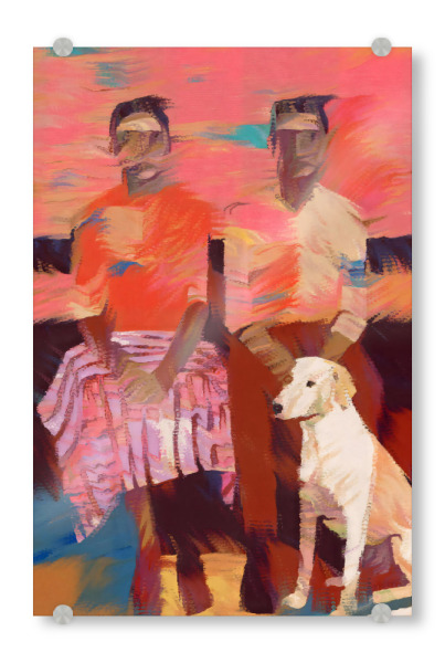 Acrylglasbild "Companions" artboxONE - Abstrakt,Menschen - People,Love,Togetherness,Couple,Friends,Friendship,Companion,Pet,Painterly