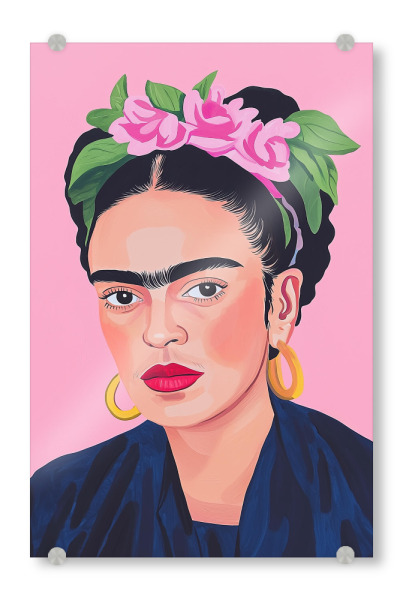 Acrylglasbild "Pinke Melodie mit Frida" artboxONE - Floral,Menschen,Fiktion