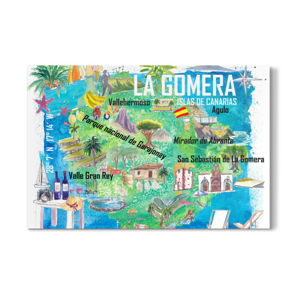 Galerie-Print "La Gomera Karte" 75x50 cm artboxONE