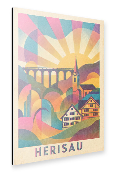 Alu-Dibond "Herisau Vintage Art Deco" 75x50 cm artboxONE
