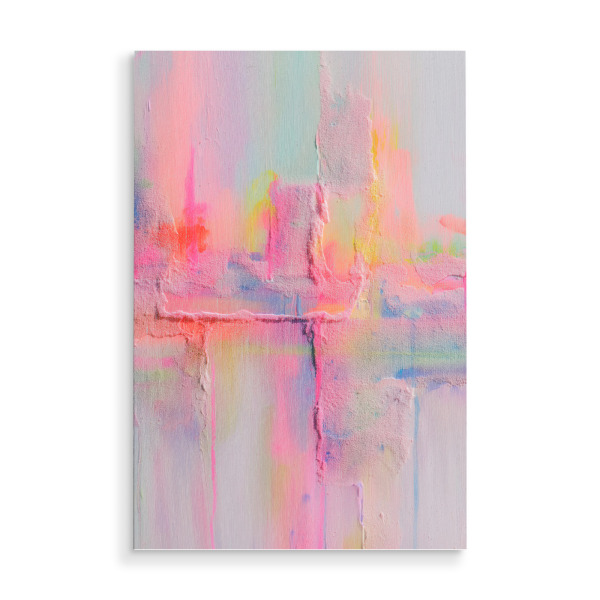 Holzbild "Elektrischer Neon Puls" artboxONE - Abstrakt,Geometrie,Streetart