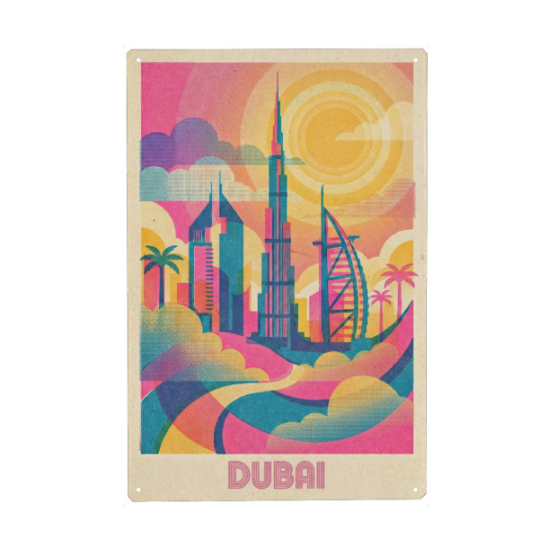 Holzbild "Dubai Vintage Art Deco" artboxONE - Architektur,Städte / Dubai