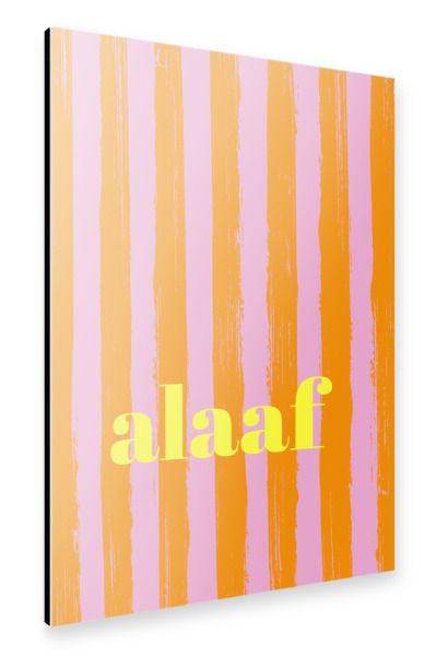 Alu-Dibond "Alaaf gelb orange gestreift" 75x50 cm artboxONE