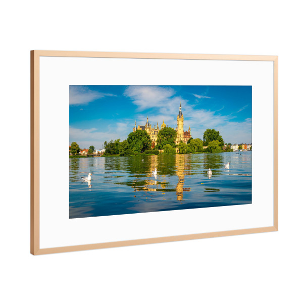 Poster mit Rahmen Kupfer "Schwerin im Sommer" artboxONE - Städte,Architektur