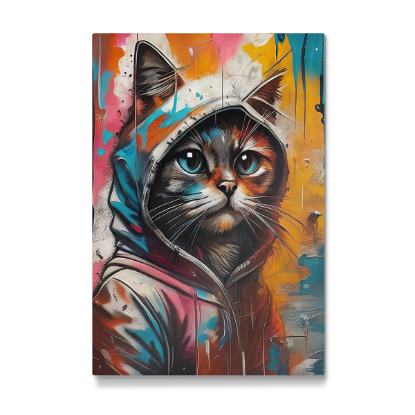 Galerie-Print "Cat in a Vibrant Hoodie" 75x50 cm artboxONE
