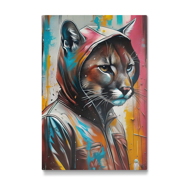 Galerie-Print "Puma-Porträt mit Kapuze" 75x50 cm artboxONE