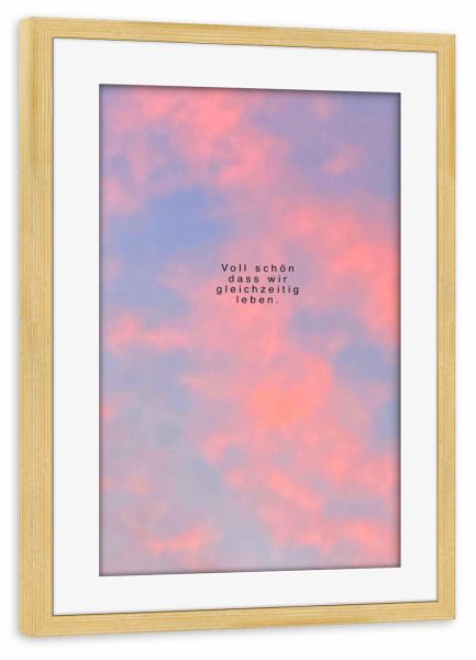 Poster mit Rahmen kiefer "Voll schön soft" artboxONE - Typografie