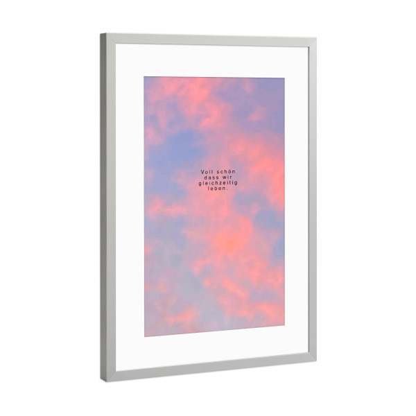 Poster mit Rahmen Silber "Voll schön soft" artboxONE - Typografie
