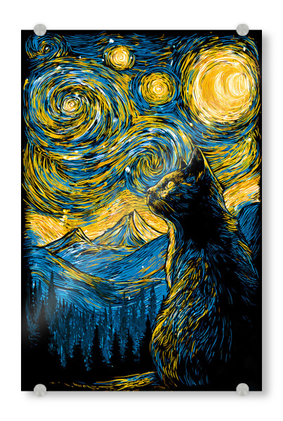 Acrylglasbild "Katze, s. Van Gogh (matart)" artboxONE - Natur,Tiere
