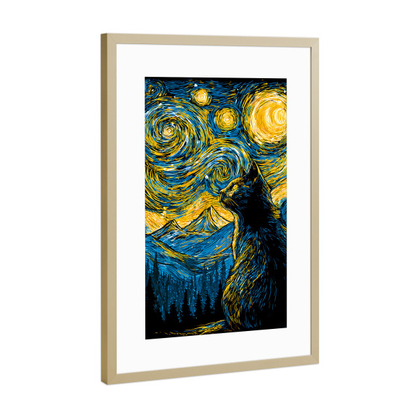 Poster mit Rahmen Gold "Katze, s. Van Gogh (matart)" artboxONE - Natur,Tiere