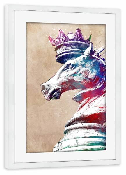 Poster mit Rahmen weiß "Schachsportkunst I" artboxONE - Sport,Sport / Motivation - Schach,Schachmeister,Spiel,Sport