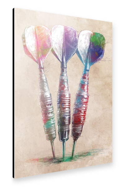 Alu-Dibond "Dartsportkunst J" 75x50 cm artboxONE