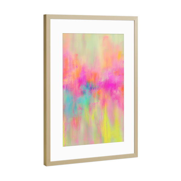 Poster mit Rahmen Gold "Leuchtendes Chaos" artboxONE - Abstrakt,Streetart