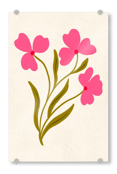 Acrylglasbild "Rosa moderne Blumen" artboxONE - Floral - Modern,Minimizelist,Blumen,Blumen,Botanisch,Strauß,Einfach,Einfachheit,Frühling