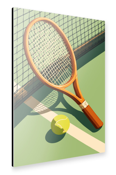 Alu-Dibond "Retro Tennis Racket Illustration" 75x50 cm artboxONE