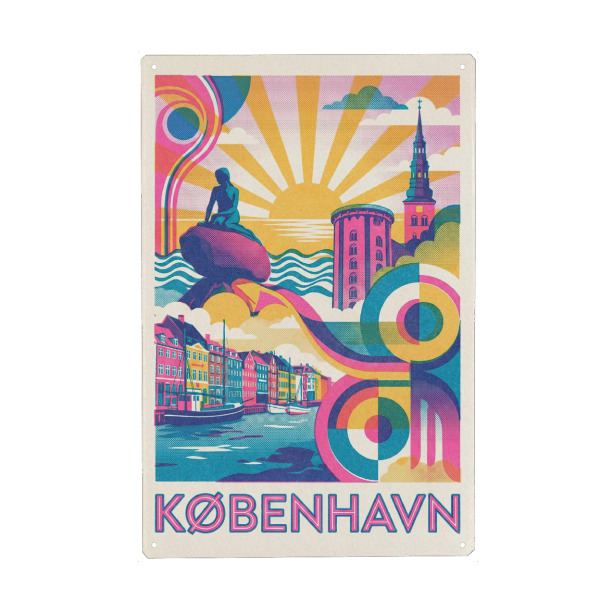 Holzbild "Kopenhagen Vintage Art Deco" artboxONE - Architektur,Städte / København