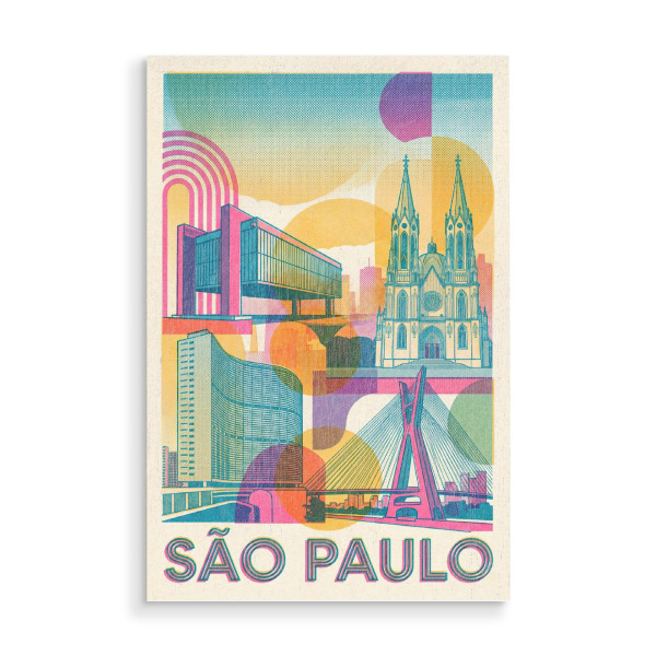 Holzbild "São Paulo Vintage Art Deco" artboxONE - Architektur,Städte / Weitere