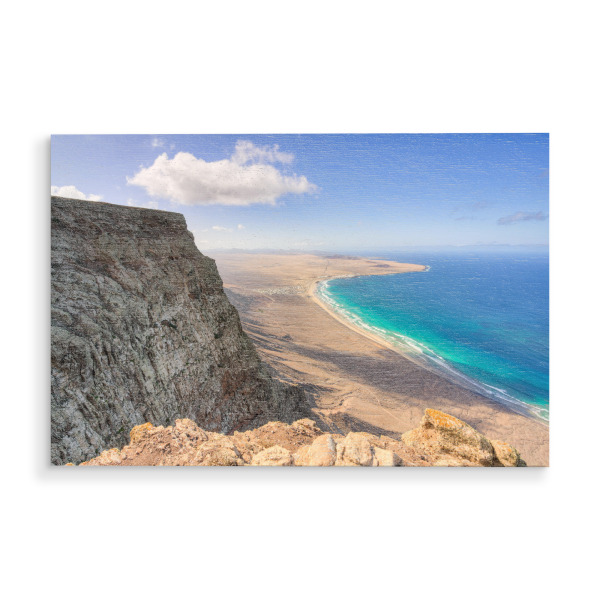 Holzbild "Famara-Klippe auf Lanzarote" artboxONE - Natur,Reise,Reise / Strand und Meer