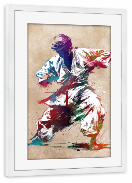 Poster mit Rahmen weiß "Judo-Sportkunst D" artboxONE - Sport,Sport / Motivation - Judo,Judoka,Karate,Kämpfer,Sport