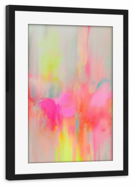 Poster mit Rahmen schwarz "Elektrisches Flüstern" artboxONE - Abstrakt,Geometrie,Streetart