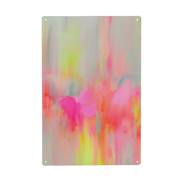 Metall Poster "Elektrisches Flüstern" artboxONE - Abstrakt,Geometrie,Streetart