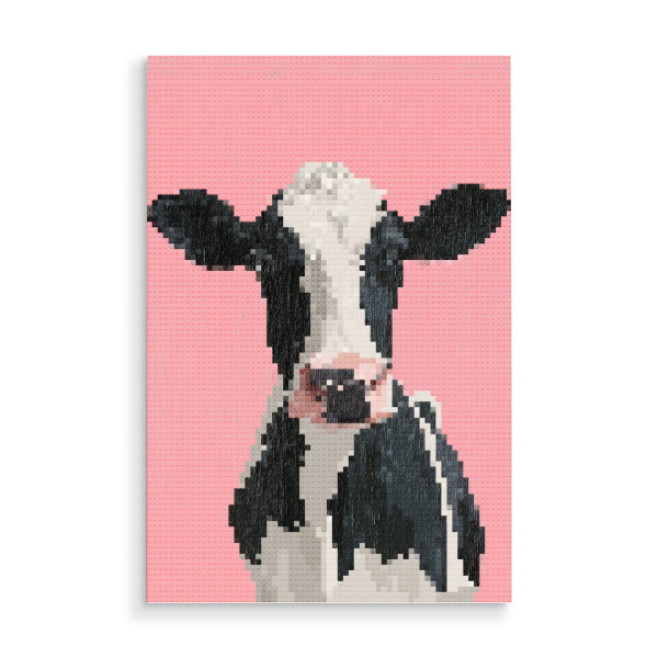 Holzbild "Würfel-Kuh x Pop Art" artboxONE - Tiere