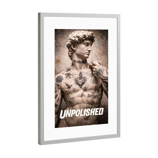 Poster mit Rahmen Silber "Unpolished" artboxONE - Fashion,Streetart
