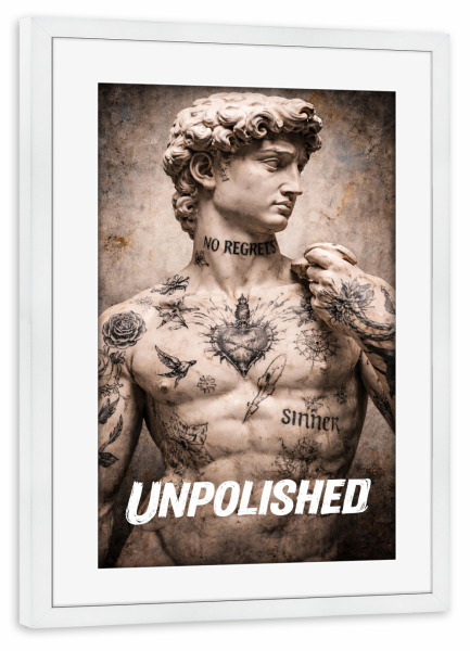 Poster mit Rahmen weiß "Unpolished" artboxONE - Fashion,Streetart