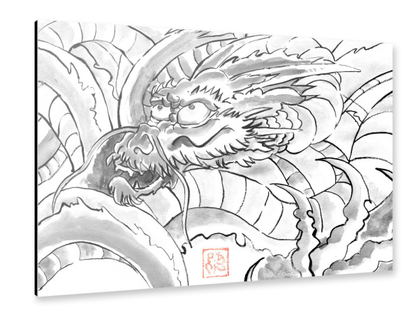 Alu-Dibond "Voller Drache" 30x20 cm artboxONE