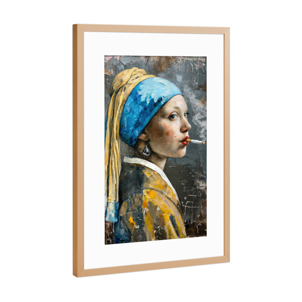 Poster mit Rahmen Kupfer "Smoking Vermeer" artboxONE - Fashion,Streetart