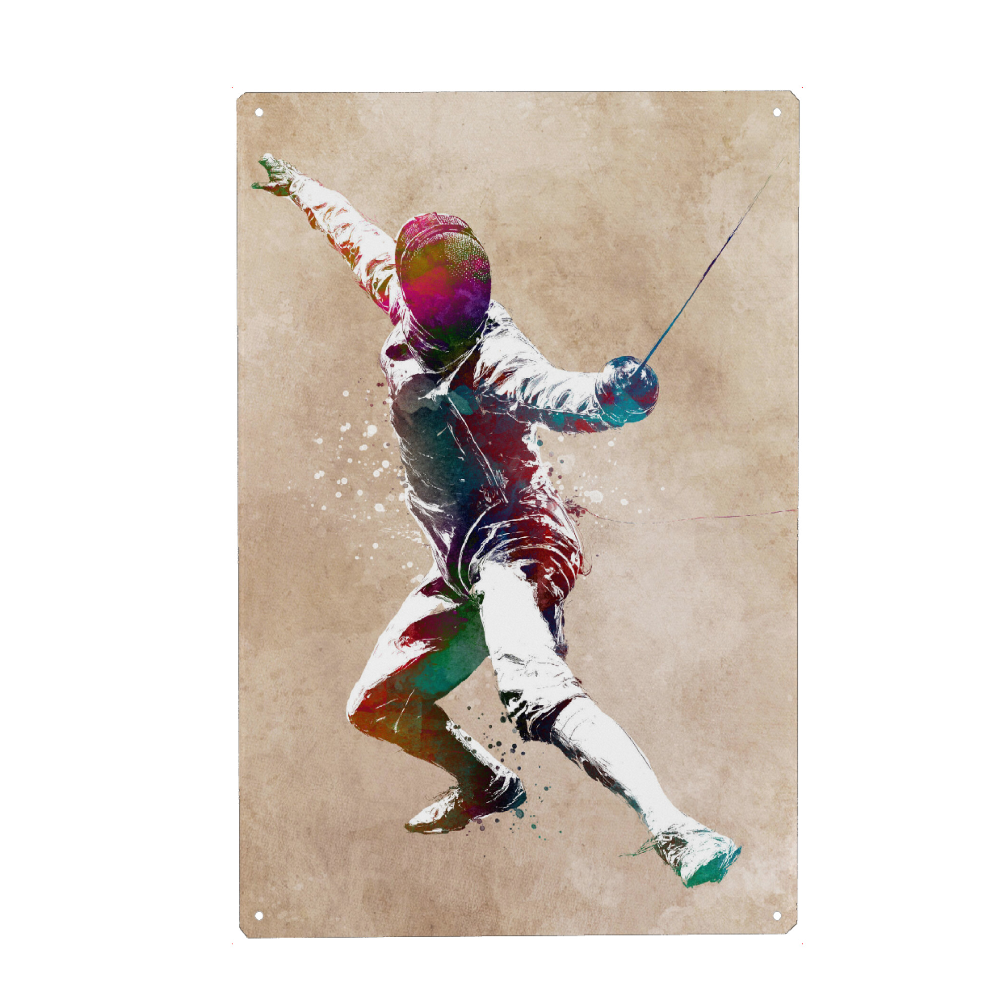 Metall Poster "Fechtsportkunst I" artboxONE - Sport,Sport / Sommerspiele - Fechten,Fechter,Spiel,Sport - Blechschild