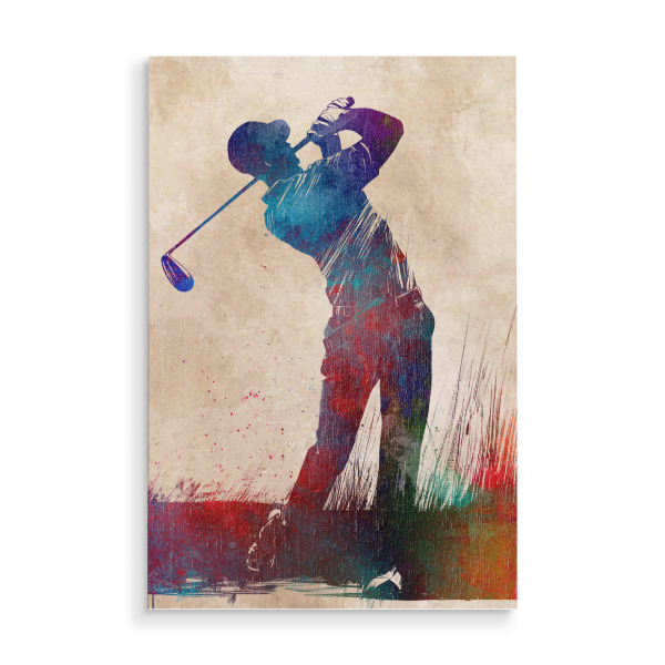 Holzbild "Golfsportkunst F" artboxONE - Sport,Sport / Sommerspiele - Golf,Golfspieler,Spieler,Spiel,Sport,Golfen