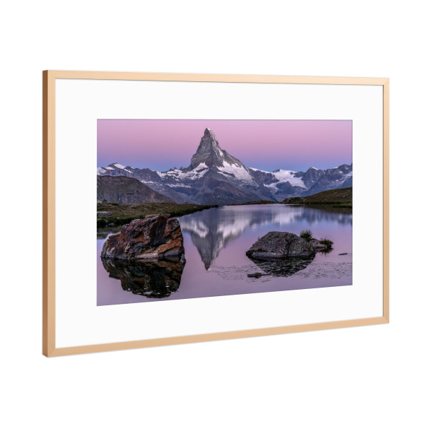 Poster mit Rahmen Kupfer "Sonnenaufgang am Matterhorn" artboxONE - Natur,Reise,Reise / Länder