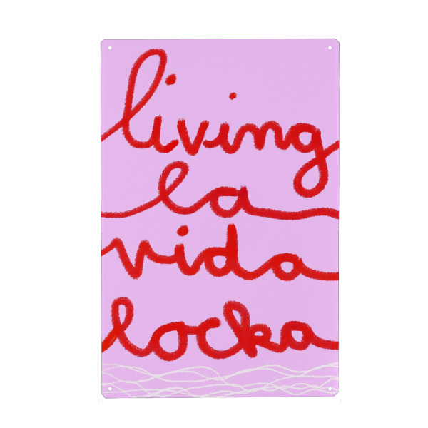 Holzbild "Living la vida locka" artboxONE - Typografie