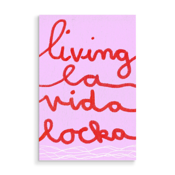Holzbild "Living la vida locka" artboxONE - Typografie