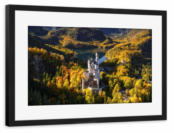 Poster mit Rahmen schwarz "Welterbe Schloss Neuschwanstein" artboxONE - Natur,Reise,Architektur,Reise / Länder
