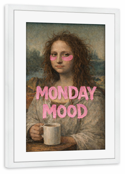 Poster mit Rahmen weiß "Monas Montagsstimmung" artboxONE - Fashion,Lustig