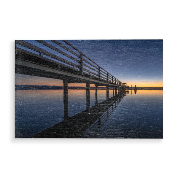 Holzbild "Blaue Stunde am Ammerse" artboxONE - Natur,Reise,Reise / Länder