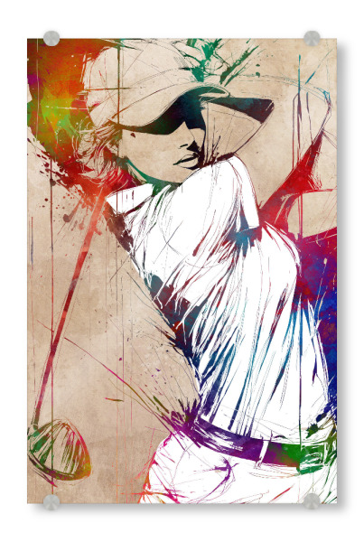 Acrylglasbild "Golfsportkunst J" artboxONE - Sport,Sport / Sommerspiele - Gol,Golfspieler,Sport,Spiel,Spieler