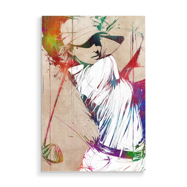 Holzbild "Golfsportkunst J" artboxONE - Sport,Sport / Sommerspiele - Gol,Golfspieler,Sport,Spiel,Spieler