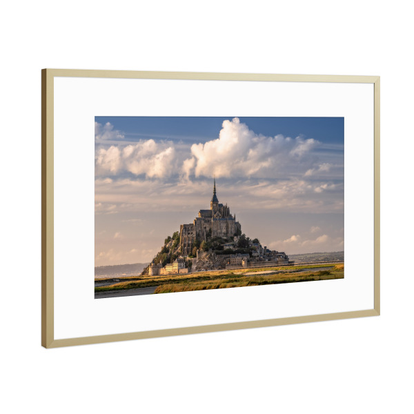 Poster mit Rahmen Gold "Mont Saint Michel Frankreich" artboxONE - Natur,Reise,Reise / Länder