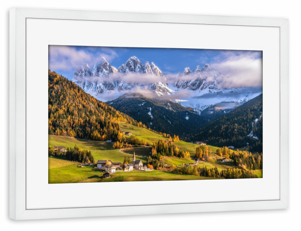 Poster mit Rahmen weiß "Herbst trifft Winter" artboxONE - Natur,Reise,Reise / Länder