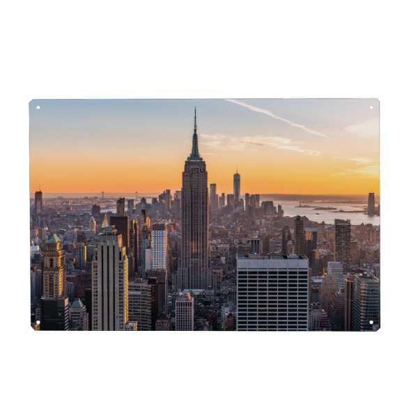 Metall Poster "New York City Sonnenuntergang" artboxONE - Städte,Städte / New York,Architektur,Reise / Länder
