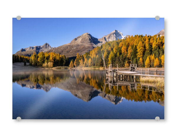 Acrylglasbild "Stazer See Engadin" artboxONE - Natur,Reise,Reise / Länder