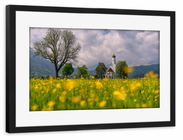 Poster mit Rahmen schwarz "Frühling im Allgäu" artboxONE - Natur,Reise,Reise / Länder