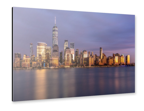 Alu-Dibond "Blaue Stunde über NYC" 30x20 cm artboxONE