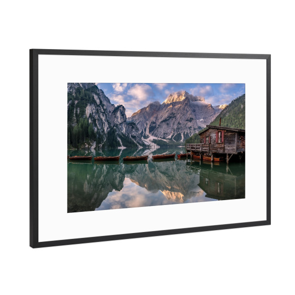 Poster mit Rahmen Schwarz (Metallic) "Alpenidylle in Südtirol" artboxONE - Natur,Reise,Architektur,Reise / Länder