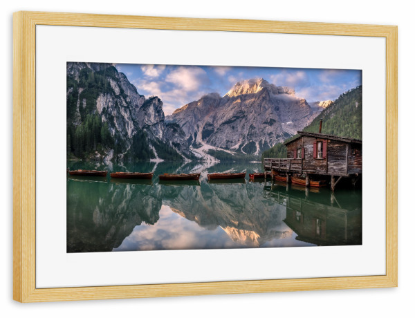 Poster mit Rahmen kiefer "Alpenidylle in Südtirol" artboxONE - Natur,Reise,Architektur,Reise / Länder
